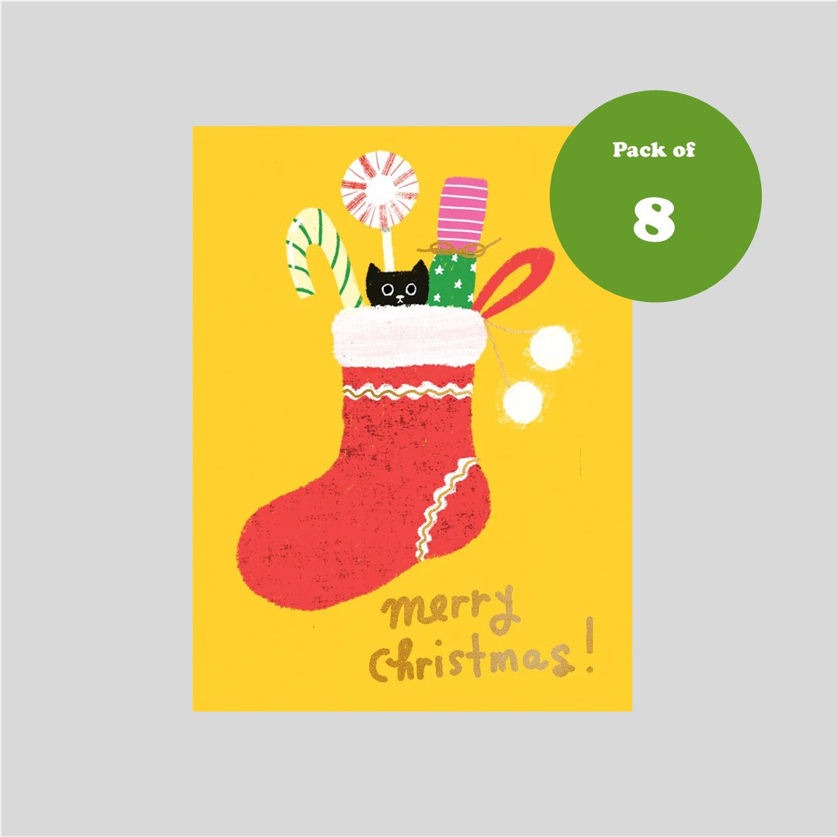 Merry Stocking - Pack of 8 Cards