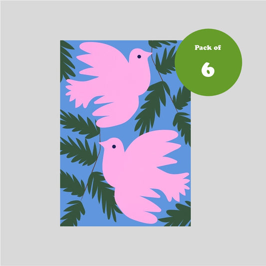 Pink Doves - Pack of 6 Cards