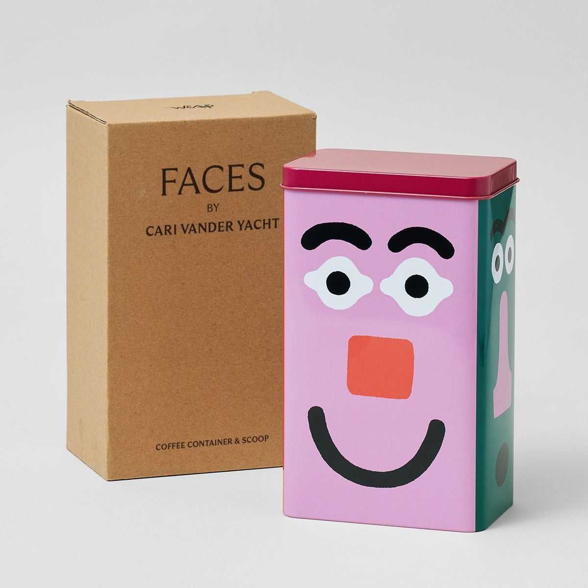 Coffee Tin & Scoop - Faces