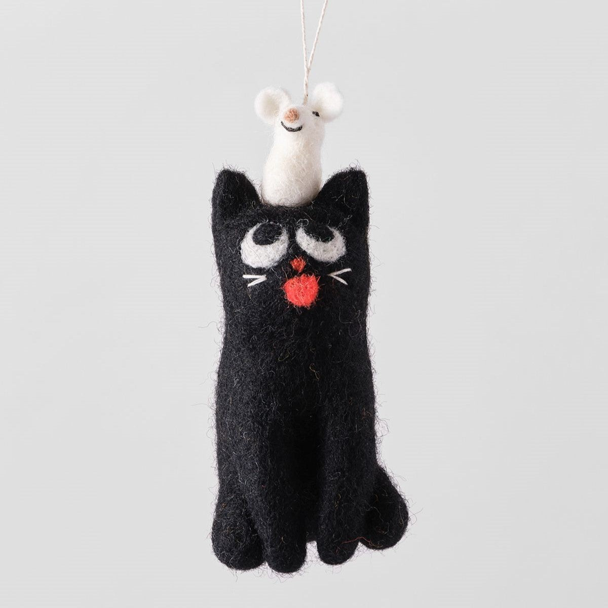 Clint Cat with Mouse - Wrap Felt Decoration